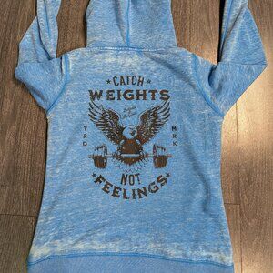 Barbells And Ponytails  Pullover "Catch Weights" Hoodie  Sweatshirt Sz M NEW